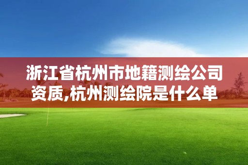 浙江省杭州市地籍测绘公司资质,杭州测绘院是什么单位