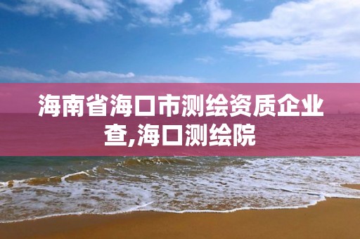 海南省海口市测绘资质企业查,海口测绘院