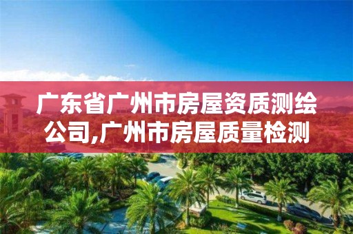 广东省广州市房屋资质测绘公司,广州市房屋质量检测鉴定中心