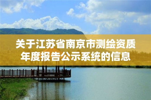 关于江苏省南京市测绘资质年度报告公示系统的信息