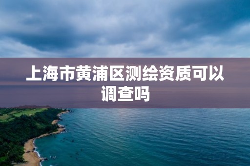 上海市黄浦区测绘资质可以调查吗