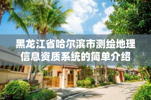 黑龙江省哈尔滨市测绘地理信息资质系统的简单介绍