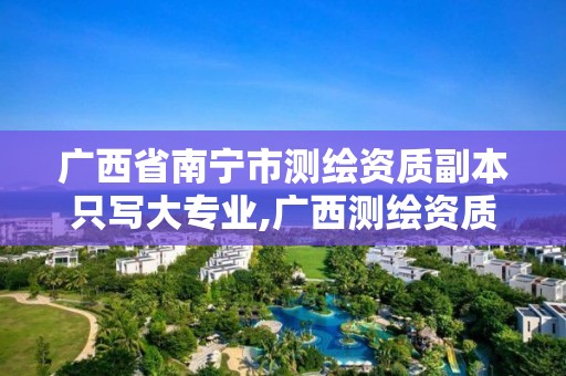 广西省南宁市测绘资质副本只写大专业,广西测绘资质查询。