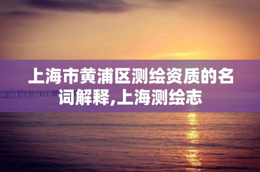 上海市黄浦区测绘资质的名词解释,上海测绘志