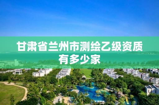 甘肃省兰州市测绘乙级资质有多少家