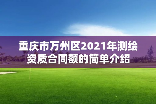 重庆市万州区2021年测绘资质合同额的简单介绍