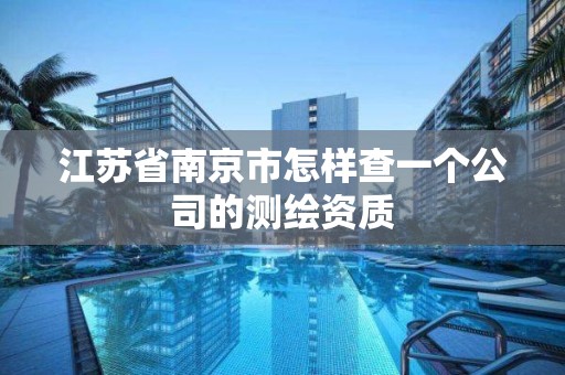 江苏省南京市怎样查一个公司的测绘资质