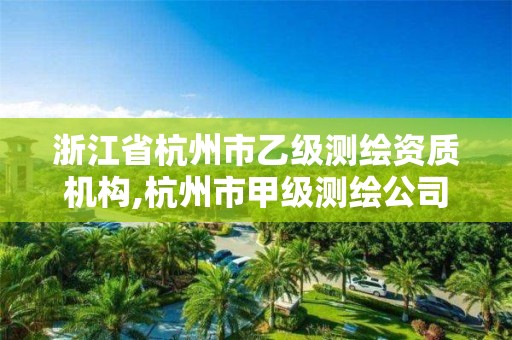 浙江省杭州市乙级测绘资质机构,杭州市甲级测绘公司