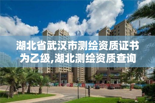 湖北省武汉市测绘资质证书为乙级,湖北测绘资质查询。