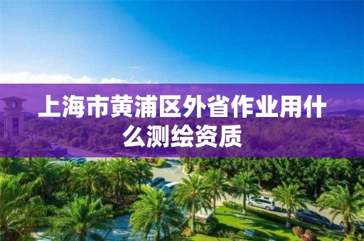 上海市黄浦区外省作业用什么测绘资质