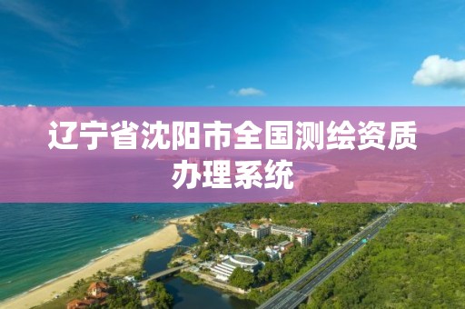 辽宁省沈阳市全国测绘资质办理系统