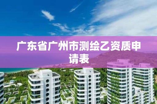 广东省广州市测绘乙资质申请表