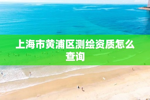 上海市黄浦区测绘资质怎么查询