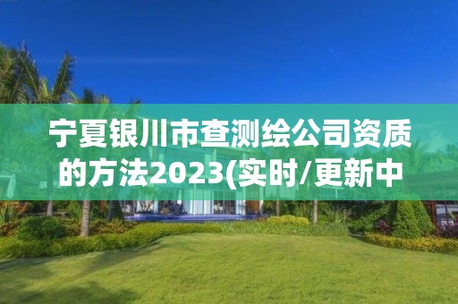 宁夏银川市查测绘公司资质的方法2023(实时/更新中)