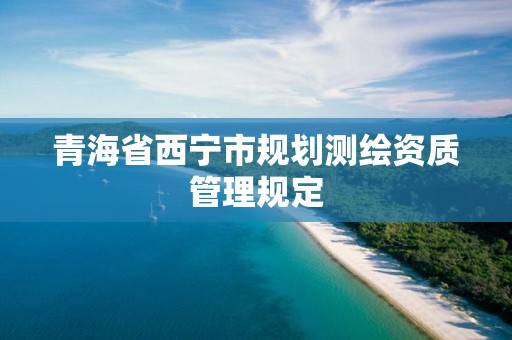 青海省西宁市规划测绘资质管理规定