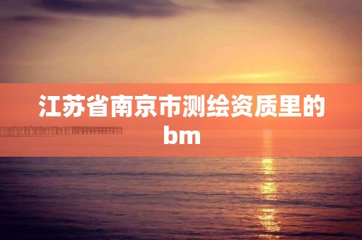 江苏省南京市测绘资质里的bm