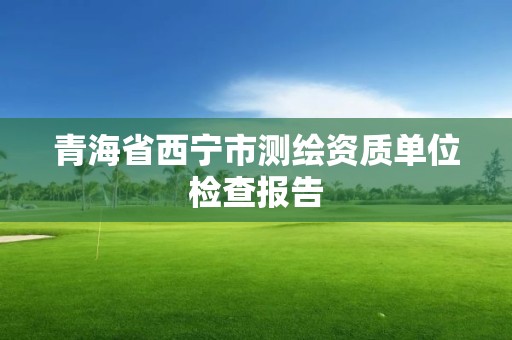 青海省西宁市测绘资质单位检查报告