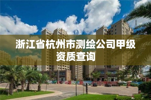 浙江省杭州市测绘公司甲级资质查询