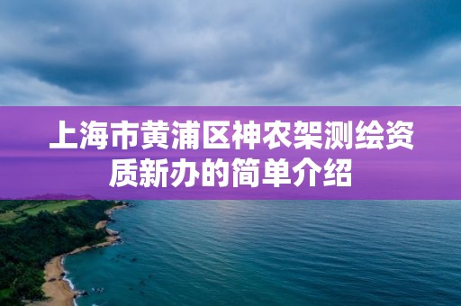 上海市黄浦区神农架测绘资质新办的简单介绍