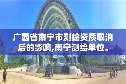 广西省南宁市测绘资质取消后的影响,南宁测绘单位。