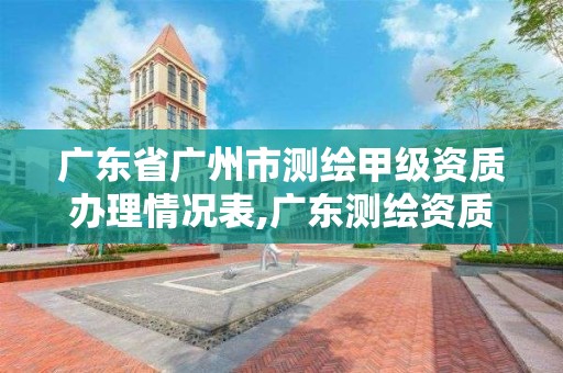 广东省广州市测绘甲级资质办理情况表,广东测绘资质标准