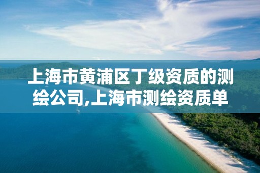 上海市黄浦区丁级资质的测绘公司,上海市测绘资质单位名单