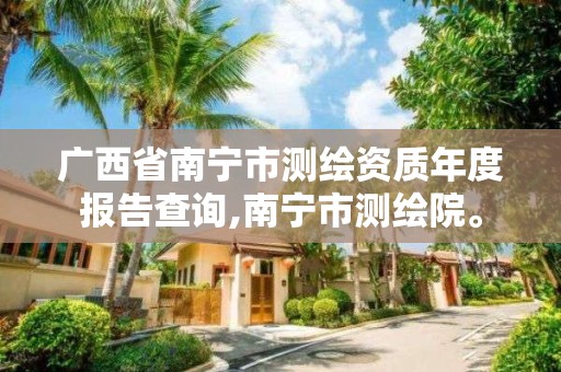 广西省南宁市测绘资质年度报告查询,南宁市测绘院。