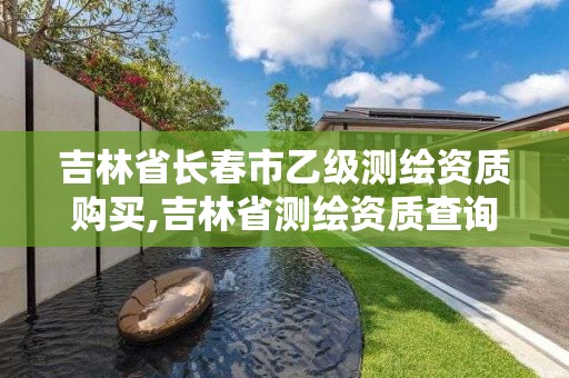 吉林省长春市乙级测绘资质购买,吉林省测绘资质查询