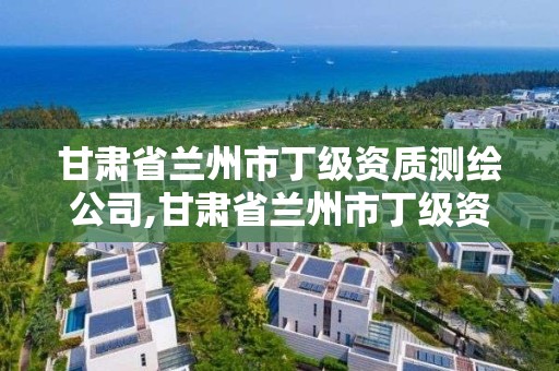 甘肃省兰州市丁级资质测绘公司,甘肃省兰州市丁级资质测绘公司有哪些