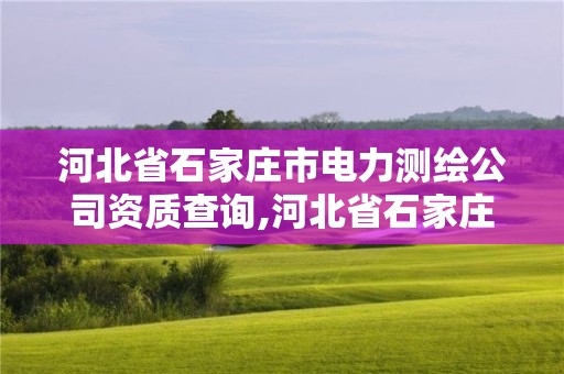 河北省石家庄市电力测绘公司资质查询,河北省石家庄电力设计公司