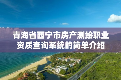 青海省西宁市房产测绘职业资质查询系统的简单介绍