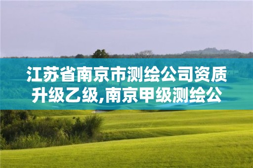 江苏省南京市测绘公司资质升级乙级,南京甲级测绘公司排名