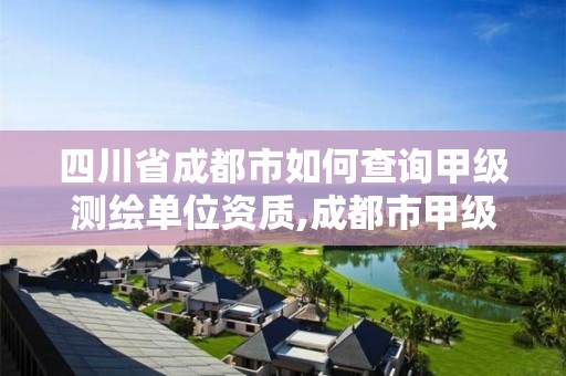 四川省成都市如何查询甲级测绘单位资质,成都市甲级测绘公司