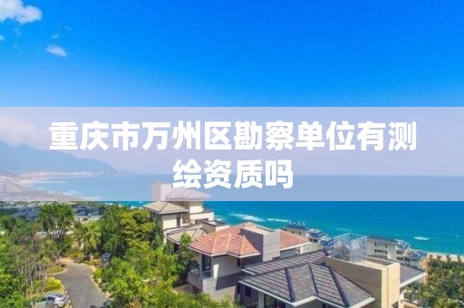 重庆市万州区勘察单位有测绘资质吗