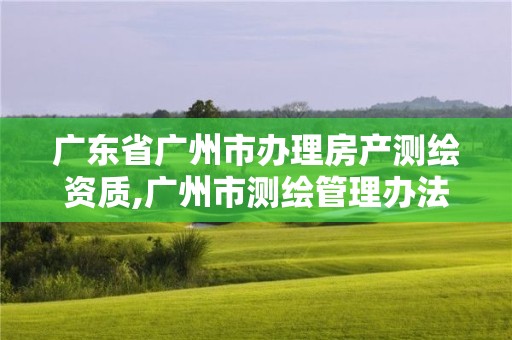 广东省广州市办理房产测绘资质,广州市测绘管理办法