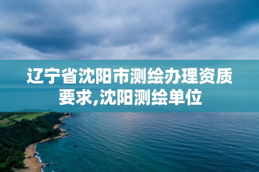 辽宁省沈阳市测绘办理资质要求,沈阳测绘单位