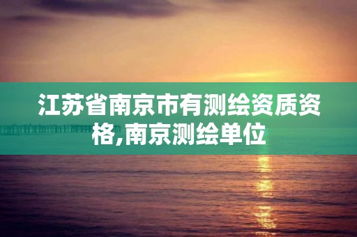 江苏省南京市有测绘资质资格,南京测绘单位