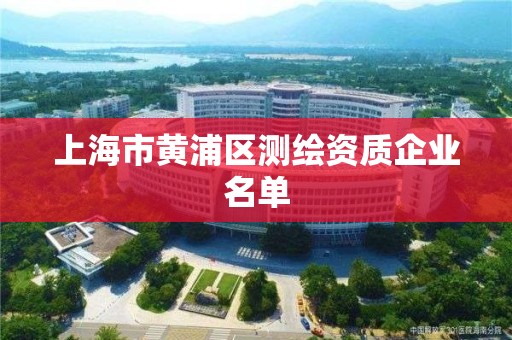 上海市黄浦区测绘资质企业名单