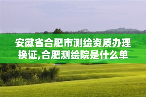 安徽省合肥市测绘资质办理换证,合肥测绘院是什么单位