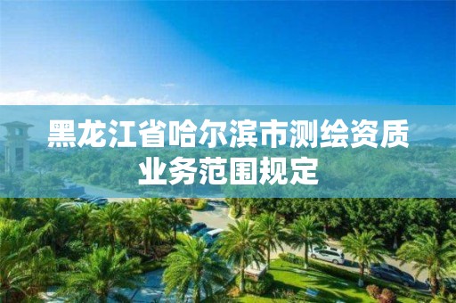 黑龙江省哈尔滨市测绘资质业务范围规定