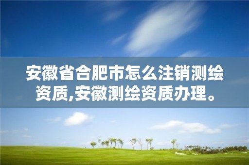 安徽省合肥市怎么注销测绘资质,安徽测绘资质办理。