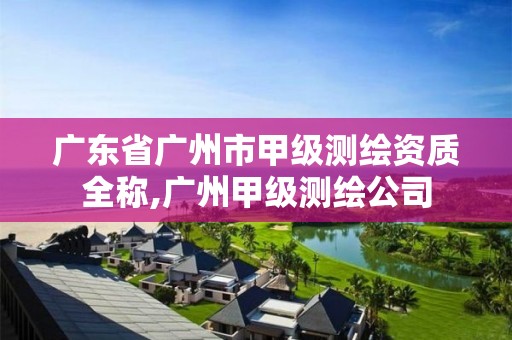 广东省广州市甲级测绘资质全称,广州甲级测绘公司