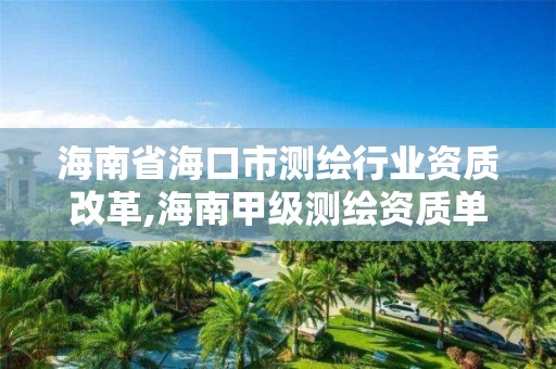 海南省海口市测绘行业资质改革,海南甲级测绘资质单位