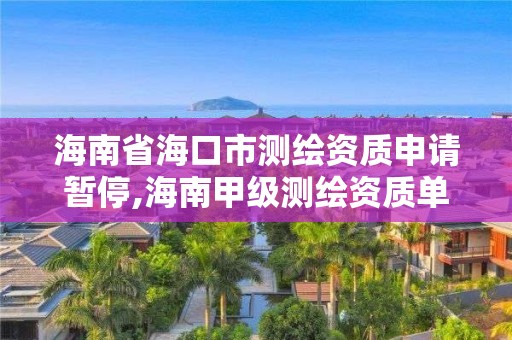 海南省海口市测绘资质申请暂停,海南甲级测绘资质单位