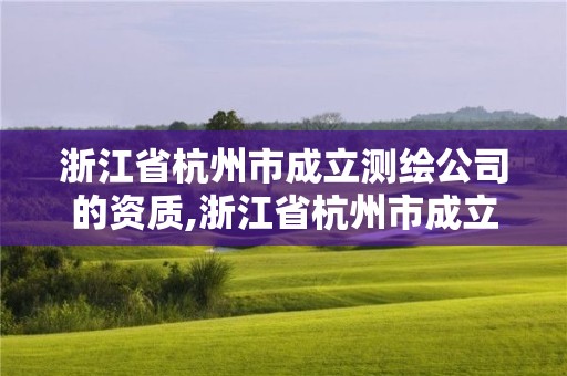 浙江省杭州市成立测绘公司的资质,浙江省杭州市成立测绘公司的资质是什么