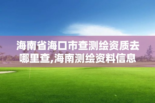 海南省海口市查测绘资质去哪里查,海南测绘资料信息中心