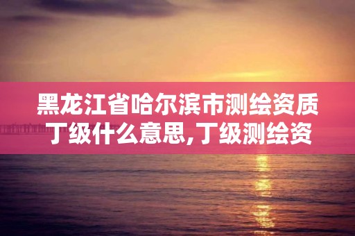 黑龙江省哈尔滨市测绘资质丁级什么意思,丁级测绘资质可直接转为丙级了