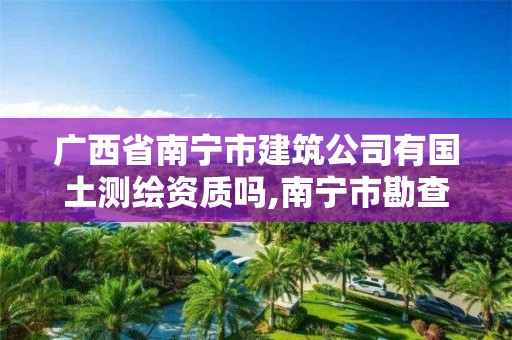 广西省南宁市建筑公司有国土测绘资质吗,南宁市勘查测绘。