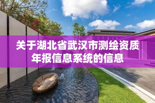 关于湖北省武汉市测绘资质年报信息系统的信息