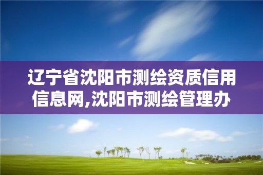 辽宁省沈阳市测绘资质信用信息网,沈阳市测绘管理办公室